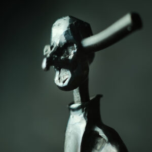 Abstrakcyjna Rzeźba Metalowa | Ręcznie Kuta Figura z Żelaza | Nowoczesna Sztuka Industrialna